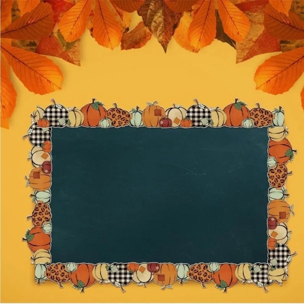 68.9 Ft  Pumpkin Bulletin Board Borders Fall Decorations. Home School Teacher